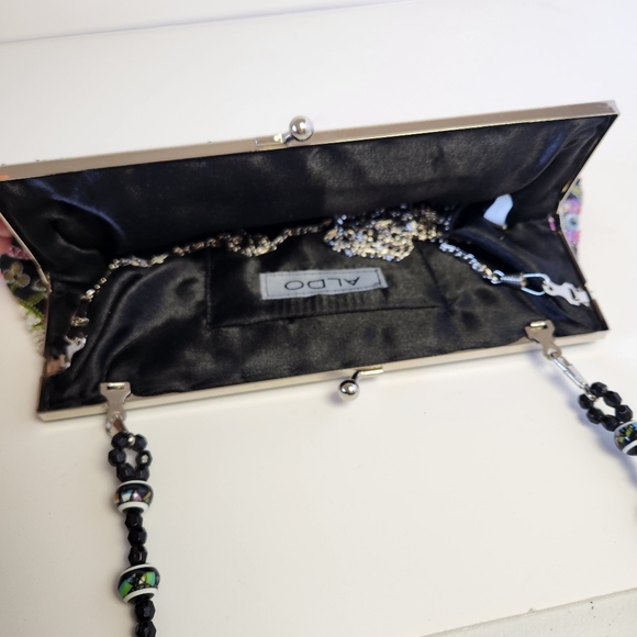 ❤️Sold!❤️ Vintage Black Embroidered Beaded Sequins Evening Bag Clutch Purse Y2K - Picture 6 of 10